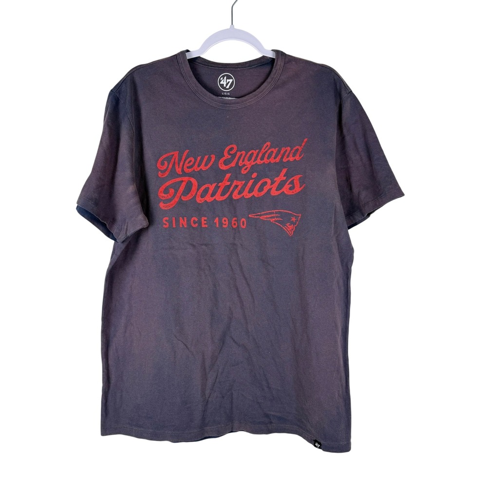 '47‎ Brand New England Patriots Mens Large T-Shirt Dusted Midnight NFL Tee NWT
